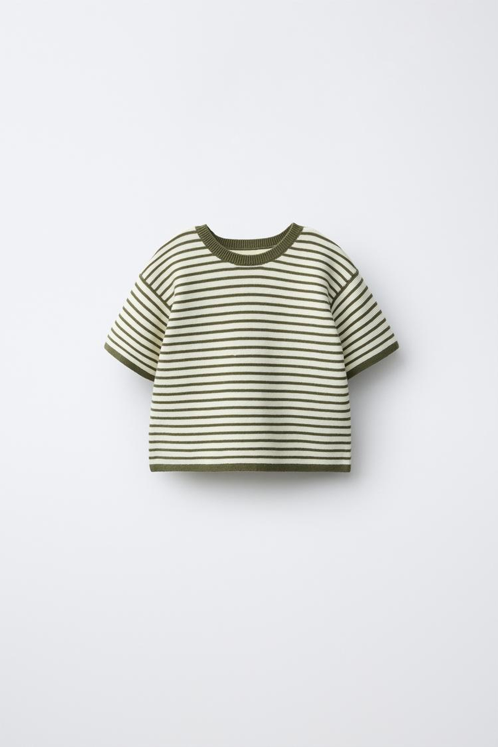 ZARA ДЖЕМПЕР В ПОЛОСКУ, ЭКРЮ/ЗЕЛЕНЫЙ