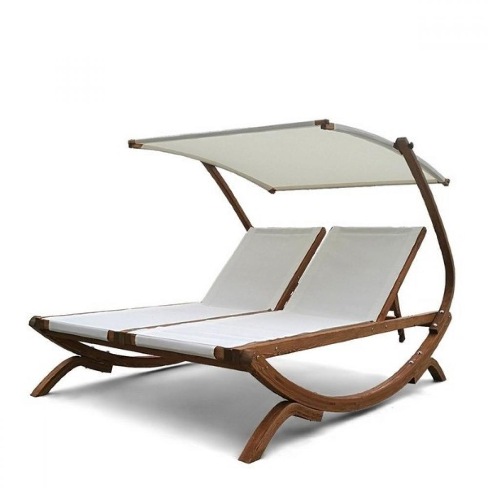 Шезлонг-лежак из сибирской лиственницы Afina AFM-510 White