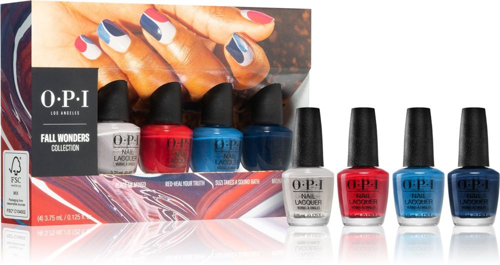 OPI Midnight Mantra Nail polish 3,75 мл + Red-Veal Your Truth Nail polish 3,75 мл + Suzi Takes a Sound Bath Nail polish 3,75 мл + Peace of Mind Nail polish 3,75 мл Nail Lacquer Fall Wonders