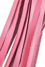 Розовая кожаная плеть - 50 см. (Цвет: розовый)