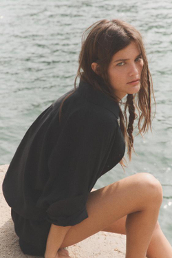 ZARA КОМБИНЕЗОН ИЗ ЛИОЦЕЛЛА, ЧЕРНЫЙ