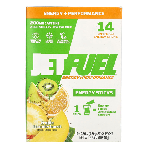 GAT, JetFuel®, Energy + Performance, Energy Sticks, Tropic Thunderburst, 14 пакетиков по 7,39 г (0,26 унции)