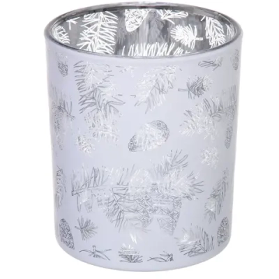 Подсвечник «Зимняя хвоя» 8,5*10 см, Белый