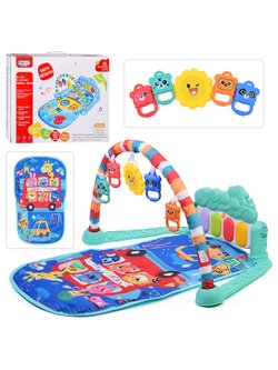 Коврик развивающий "Автобус со зверятами" с ростомером, (368-82L)