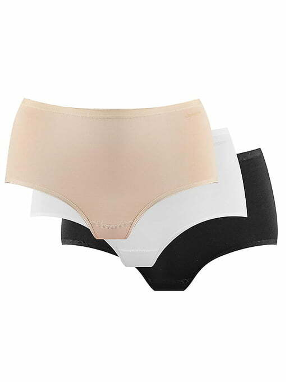 Трусы женские макси. Набор из 3-х штук Essential белый-телесный-черный