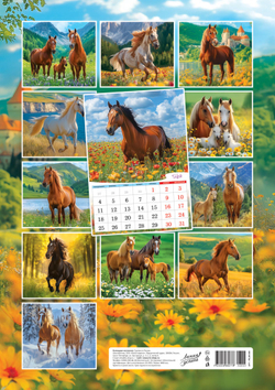 Календарь ригельный (РБ, в упаковке) Символ года. Милые лошади