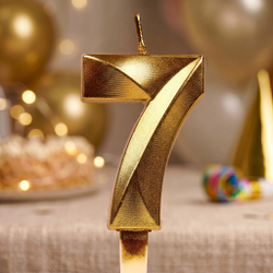 Свечи для торта, цифра 7 (золото, 5 см)