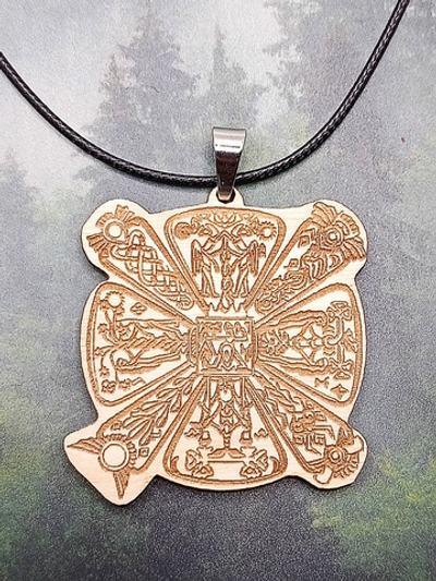 Кулон из дерева Крес Славянский