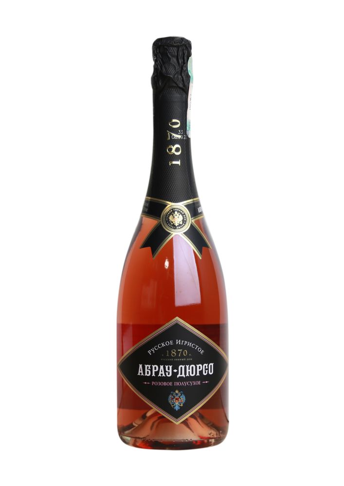 Вино игристое Абрау-Дюрсо розовое полусухое 12% 0,75л
