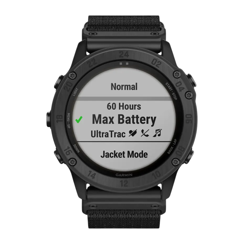 Спортивные часы Garmin tactix Delta Solar Edition, чёрный нейлоновый ремешок, чёрный силиконовый ремешок Безель из стали с DLC-покрытием, дисплей Solar со стеклом Power Sapphire. Нейлоновый ремешок и силиконовый ремешок с классическими застёжками — на зап