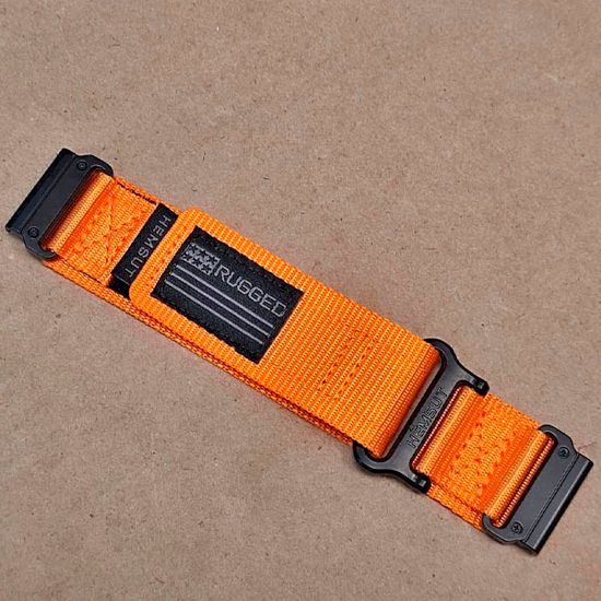 Нейлоновый ремешок Hemsut Rugged 26 мм для Garmin Fenix 7x 6x 5x, Tactix 7 Delta, Enduro 2, Instinct 2X быстросъемный (Оранжевый)