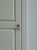 Шкаф распашной для одежды Неаполь из натурального дерева, зеленый