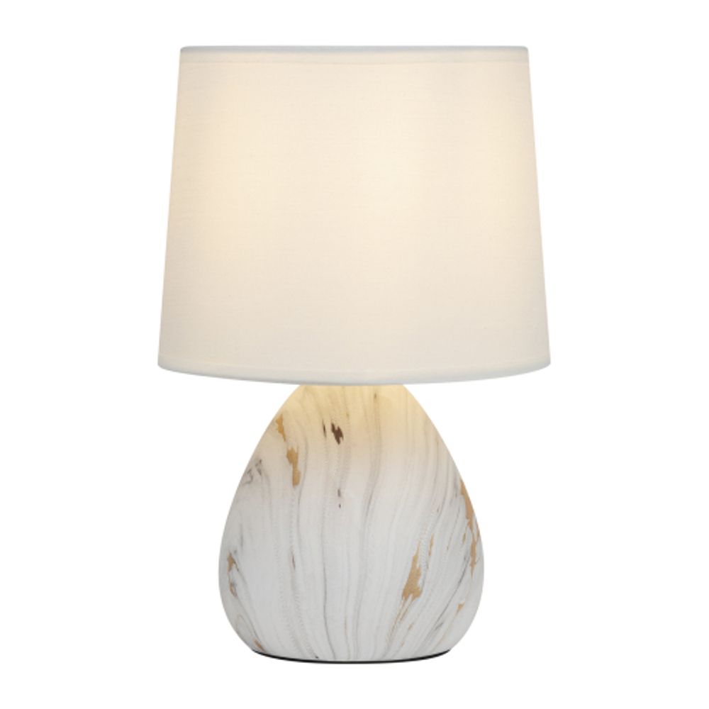 Настольная лампа Rivoli   D7037-501 1 * Е14 40 Вт керамика белая с золотом с абажуром