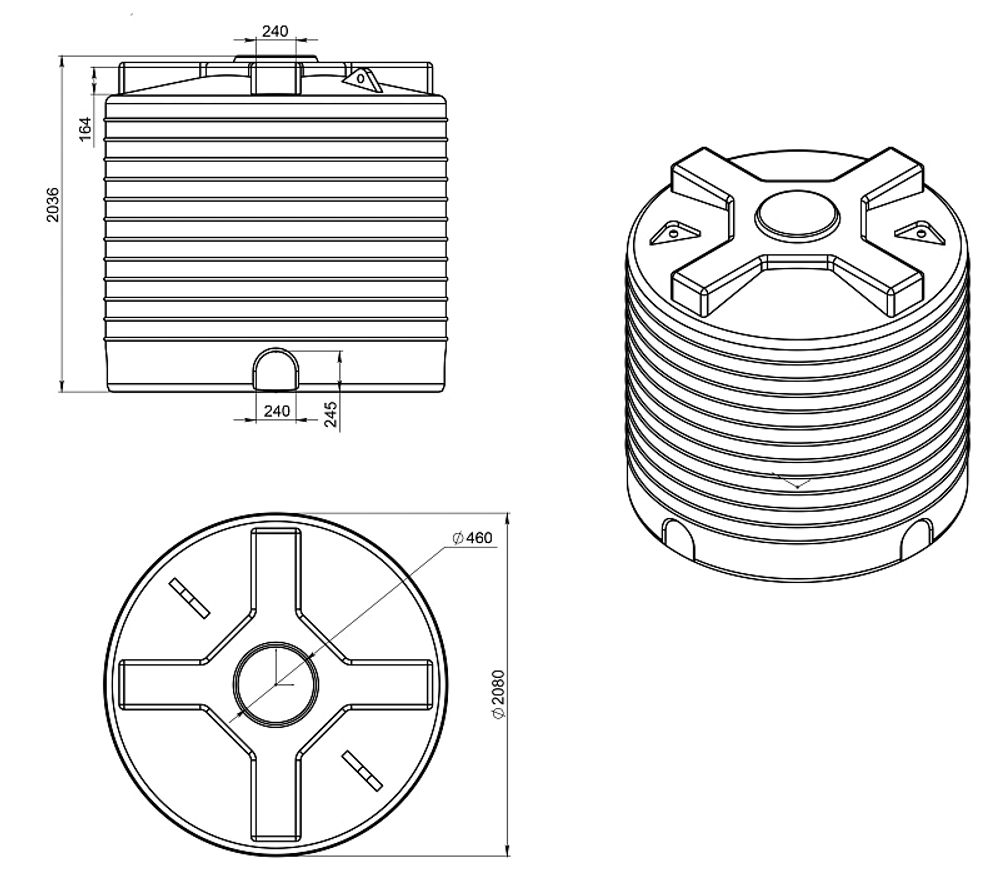 Стационарная Мини АЗС PT-V6000 Политим 60 л/мин 6000 л. 220В (2800x2800x2036см;синий) - арт.560837