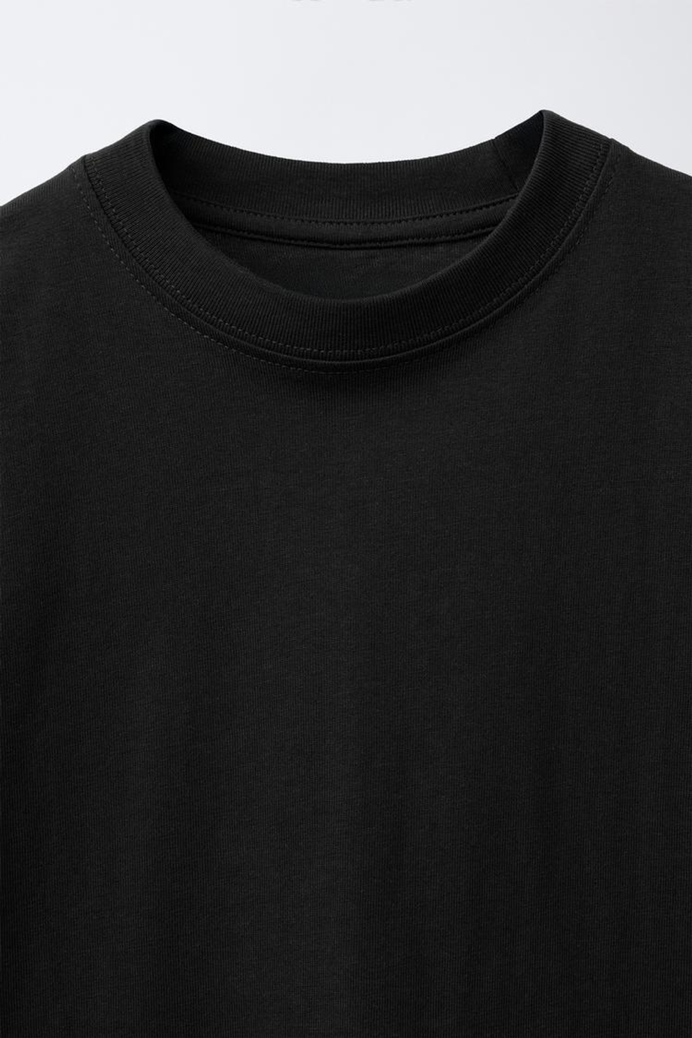 ZARA БАЗОВАЯ ФУТБОЛКА, ЧЕРНЫЙ