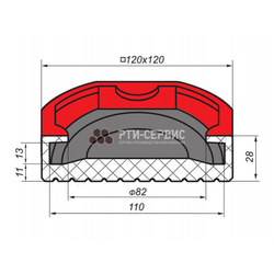 Резиновая накладка (РТИ-СЕРВИС 1048) для подкатного домкрата