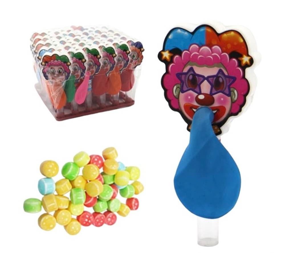 Игрушка с драже "Клоун с шариком" 12*30 2гр