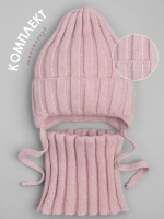 Шапка для девочки осенняя и снуд вязаный