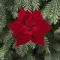 Декоративный цветок Пуансеттия 28 см., красный, на клипсе, Christmas DeLuxe (89560)