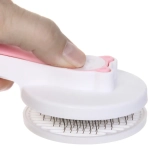 Расческа - пуходерка с кнопкой самоочистки «ПРЕМИУМ - МОЙ БРО», цвет пудровый, 7.5*19см (коробка)