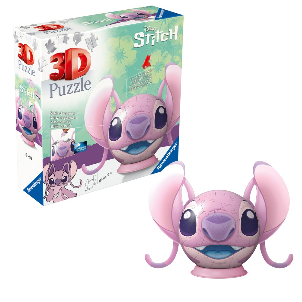 Пазл 3D Ravensburger 116393 Шар Disney Stitch Ангел с ушками 72 элемента 116393 — фото 1