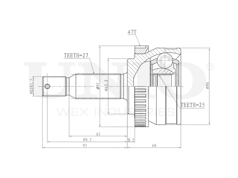 ШРУС внешний UNIO CVJ-20159