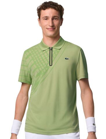 Мужское теннисное поло Lacoste Ultra Dry Printed Slim Fit - green