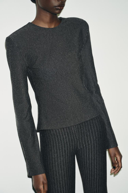 ZARA ТОП С ПОДПЛЕЧНИКАМИ В ТОНКУЮ ПОЛОСКУ, ПОЛОСКИ