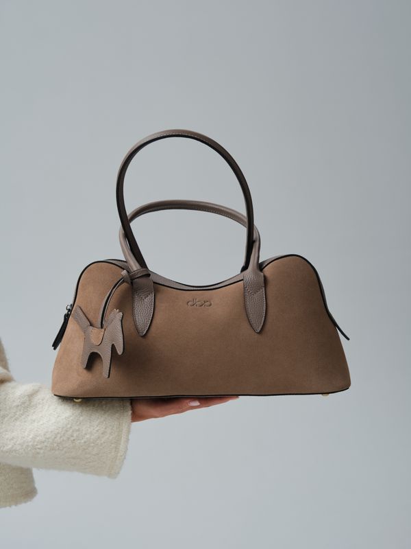 Замшевая сумка Jockey DBR 31168 серо-коричневый