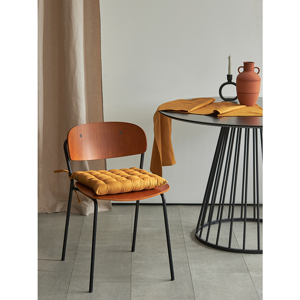 Подушка на стул из хлопка цвета карри из коллекции essential, 35х35 см