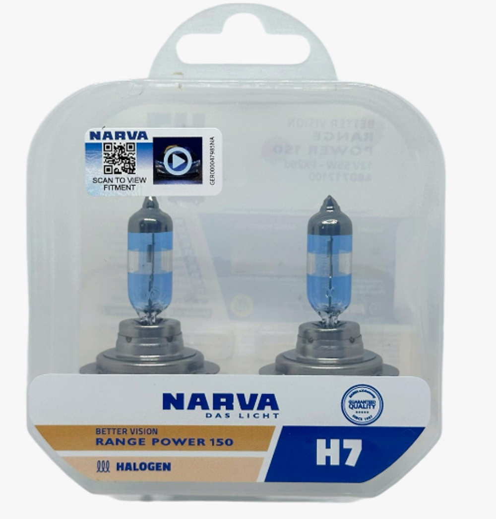 Автолампа H7 12V 55W (PX26d) Narva RANGE POWER WHITE +150% (кт2шт) 48071
