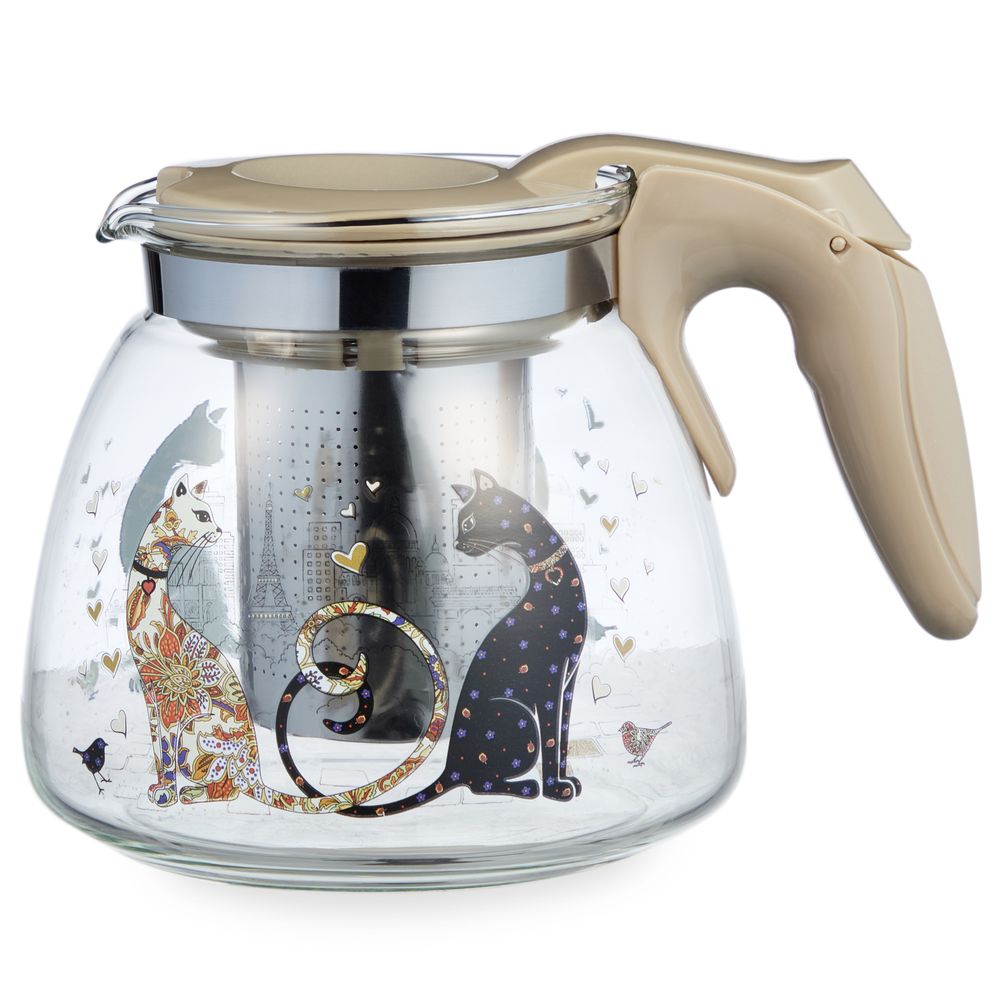 ЗАВАРОЧНЫЙ ЧАЙНИК AGNESS С ФИЛЬТРОМ "ПАРИЖСКИЕ КОТЫ" 900 МЛ.