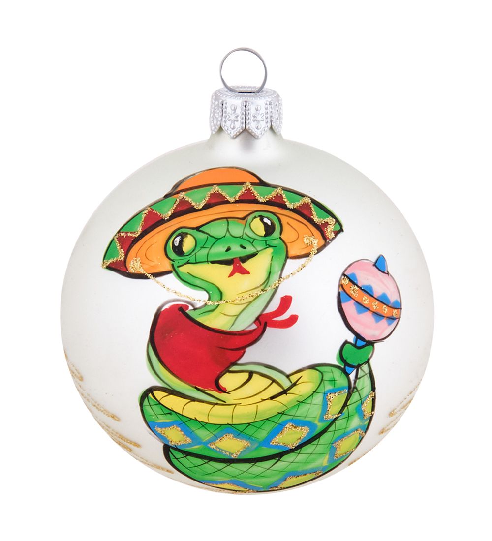 Элита НФШ-1707 Ел.украшение Шар «Змея» белый 80 мм