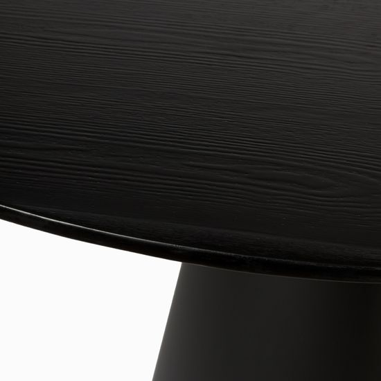 Обеденный стол Glo диаметр 120 ножка сталь, столешница черное дерево