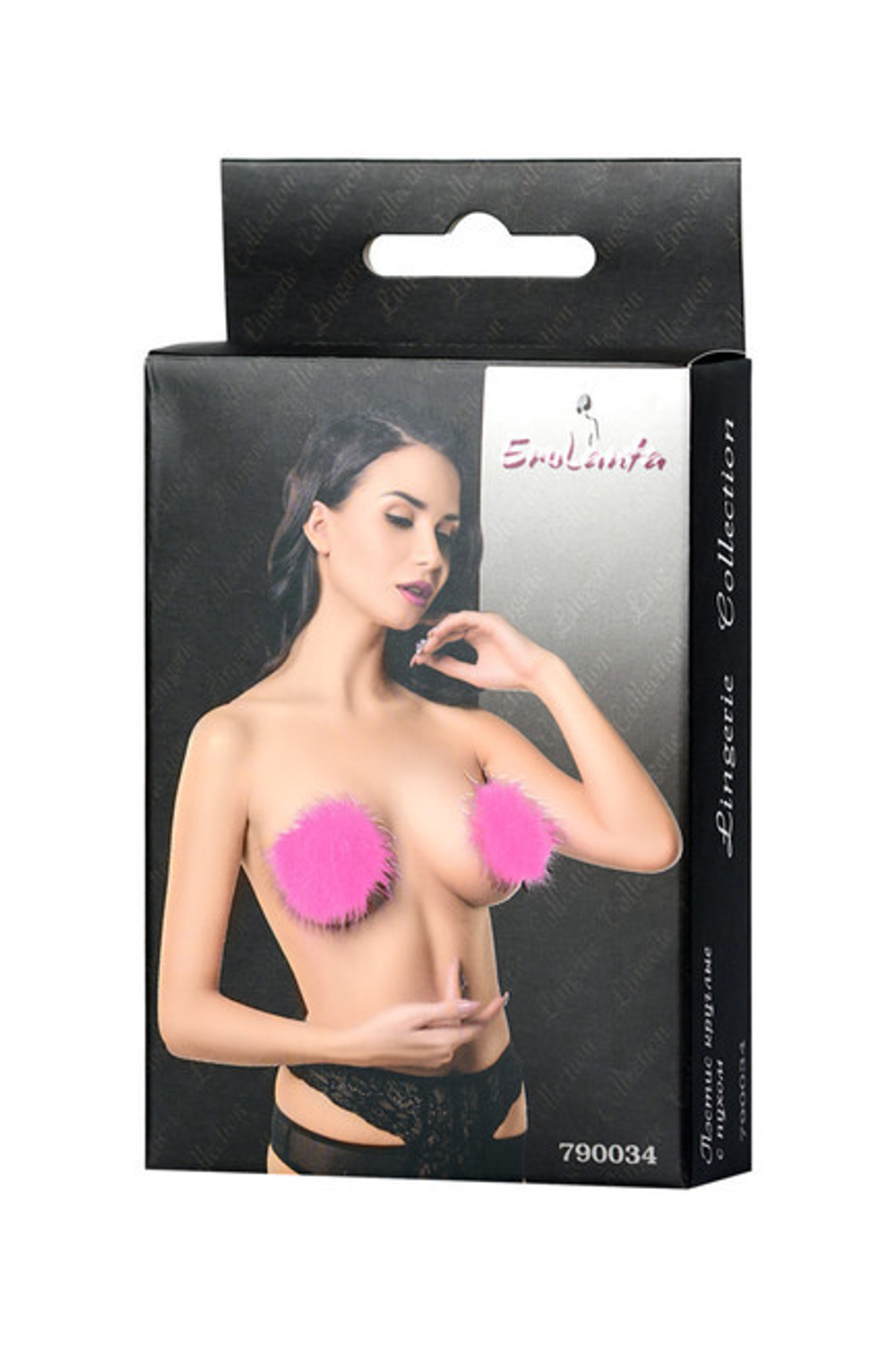 Пэстис Erolanta Lingerie Collection круглые с пухом, ярко-розовые (Цвет: Розовый)