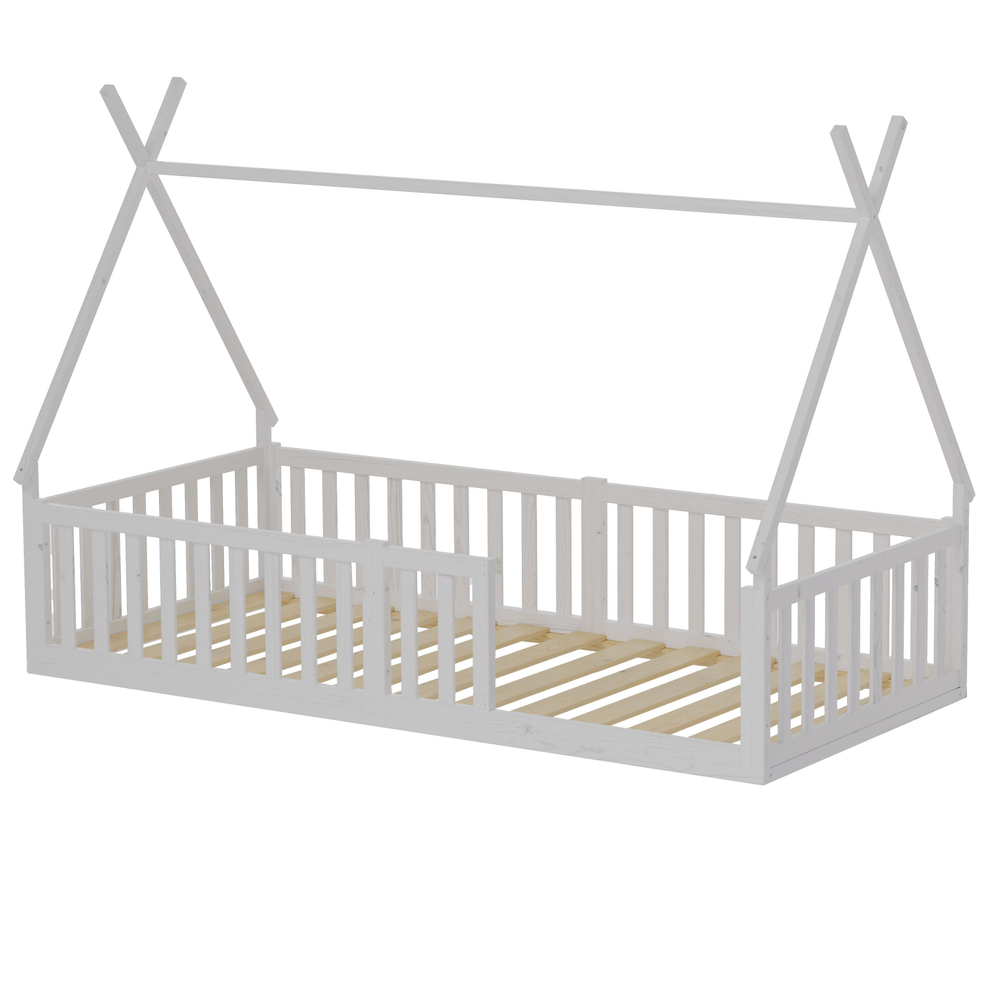 Надстройка к односпальной кровати 90х200 Афина из массива сосны, белая (1 вариант)