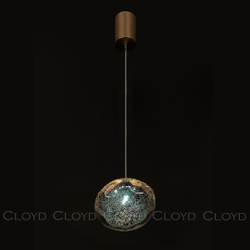 Подвесной светильник Cloyd VOCAL-A P1 / латунь - синее стекло (арт.11347)