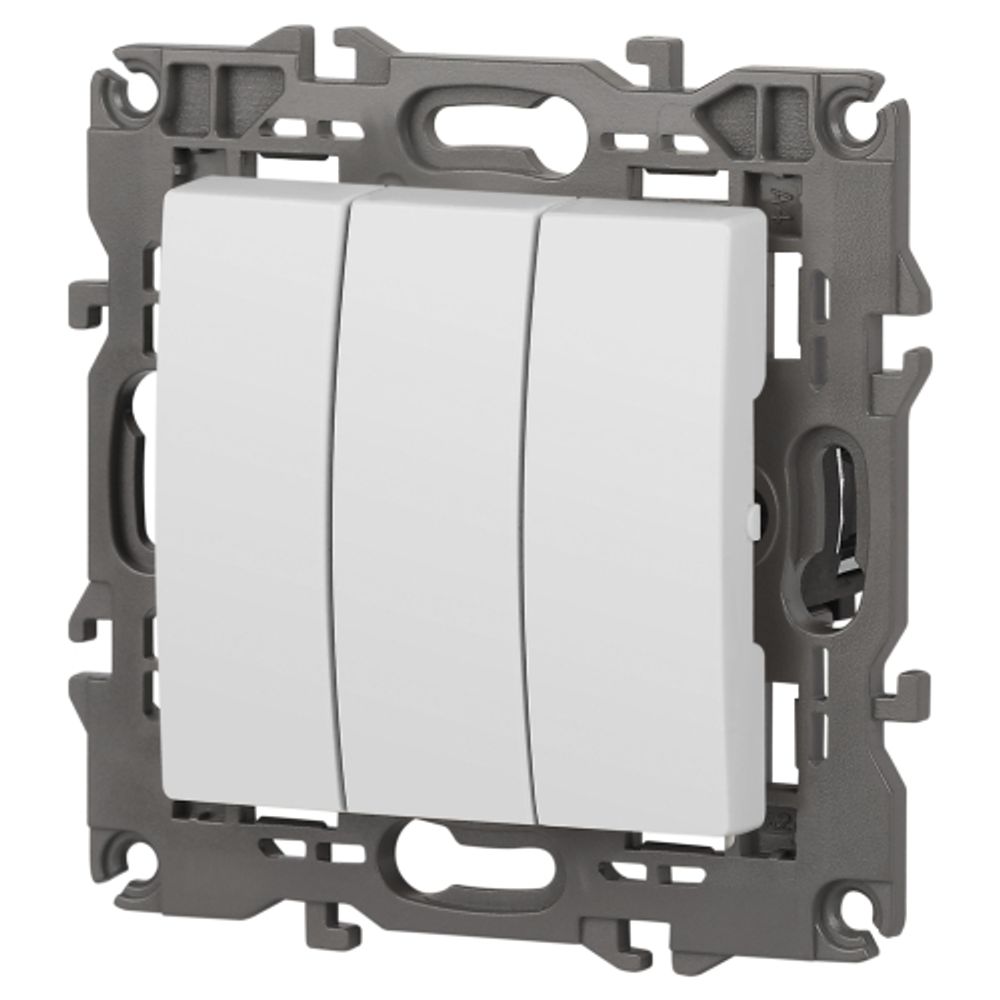 Выключатель ЭРА Elegance 14-1107-01М тройной, 10АХ-250В, белый матовый