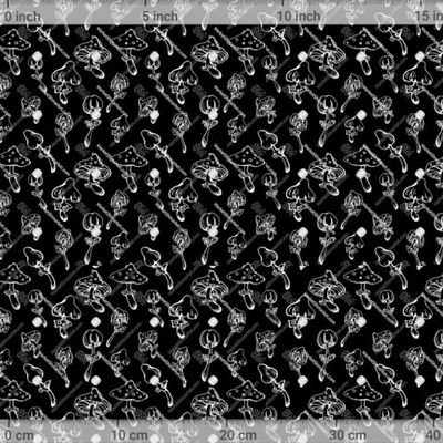 Мухоморчики на черном by Sveta Filimonova 1000 DPI