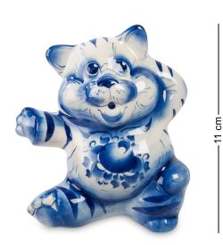ГЛ- 187 Фигурка «Кот-Плясун» (Гжельский фарфор)