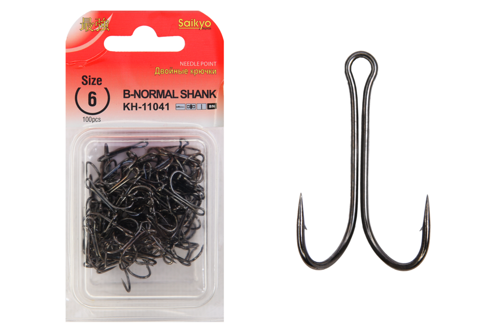 Крючки Saikyo двойн.Normal Shank KH-11041  № 6 BN (100шт)
