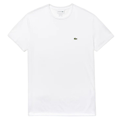 Мужская теннисная футболка Lacoste Men's Crew Neck Pima Cotton Jersey T-shirt - white
