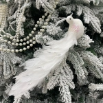 Фигурка новогодняя «Королевская птица» 34 см, белый