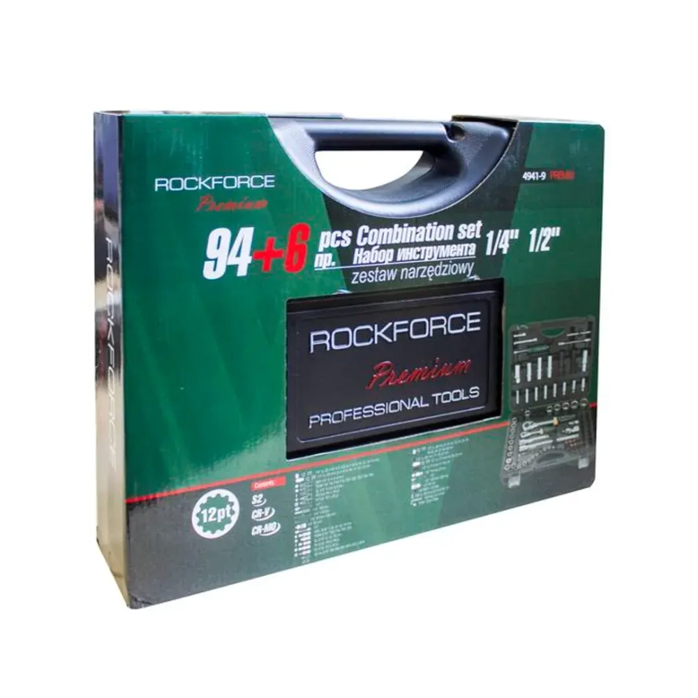 Набор инструментов 94+6пр. 1/4'',1/2''(сорв.гр.) RockForce##Rock FORCE RF-4941-7 Premium