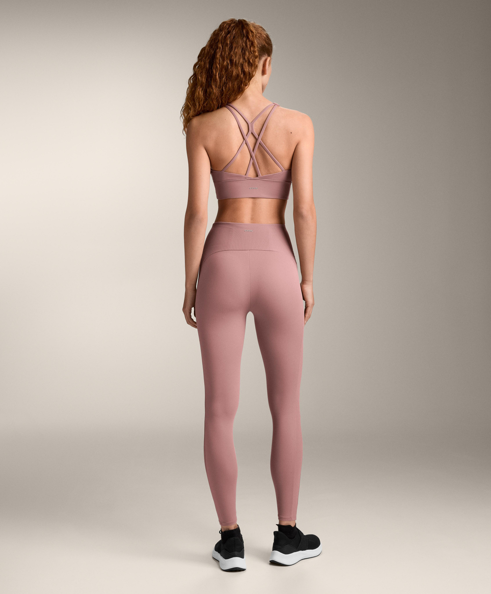 Oysho Спортивный бюстгальтер Comfortlux со средней степенью поддержки, нежно-розовый