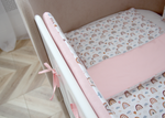 Мягкие бортики для кроватки KIDI soft "Милая радуга" (розовый, сатин)