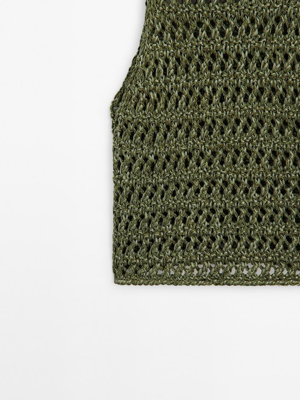 Massimo Dutti Трикотажный топ - Studio, фисташковый