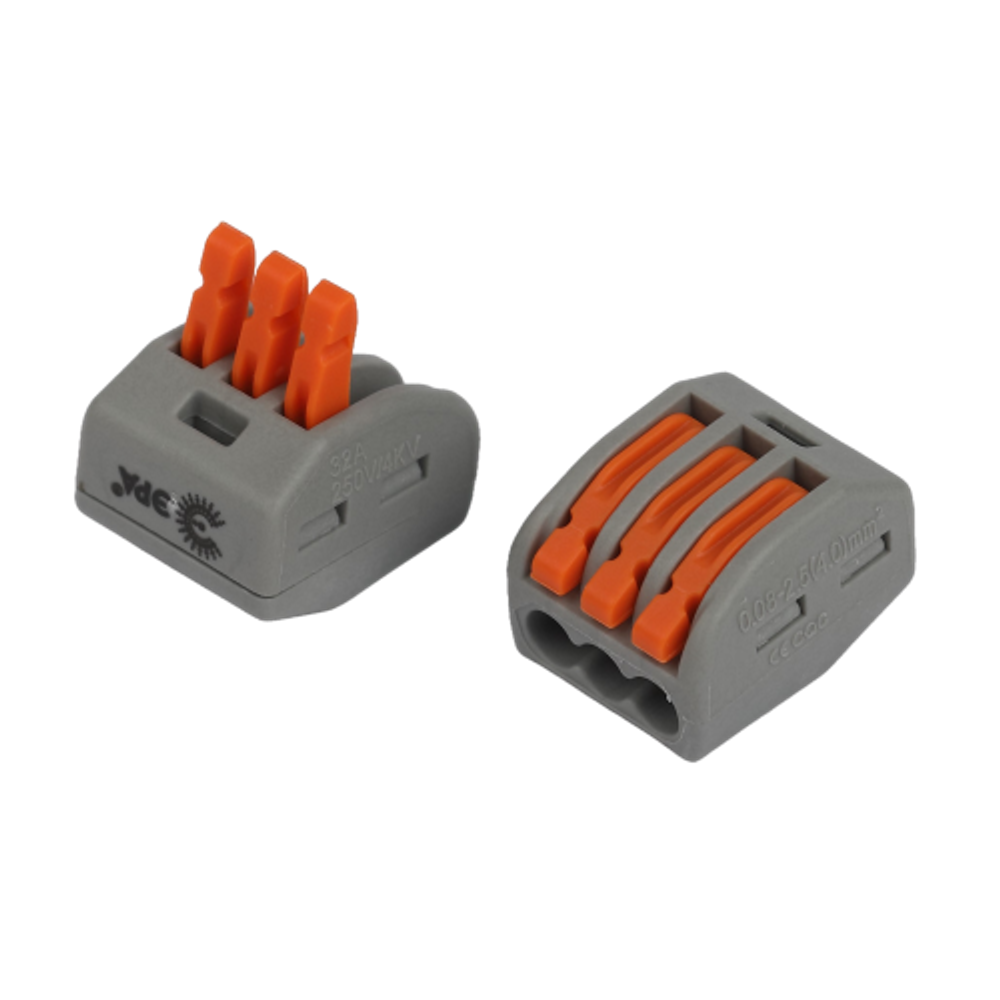 Клемма ЭРА NO-225-346 универсальная 222-413 с рычагами 3-проводная 0.08-2.5/4 мм2 (упаковка 100 шт.)