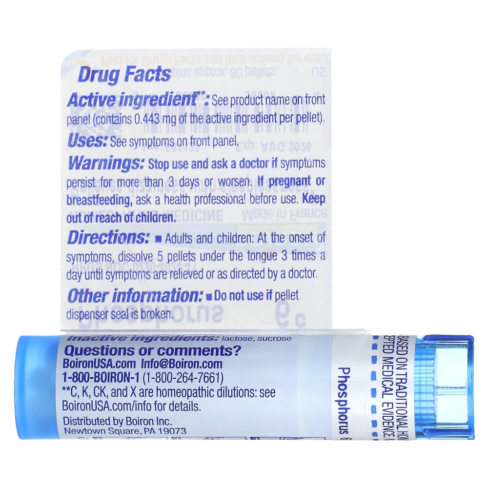 Boiron, Фосфор, 6C, снотворное, прибл. 80 гранул