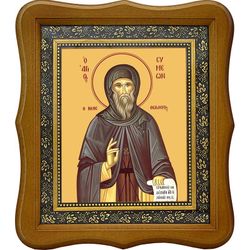 Симеон Новый Богослов, преподобный игумен. Икона на холсте.